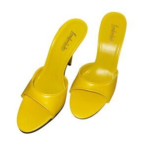 Fredericks of Hollywood Vintage 1990s Womens Mule Stiletto Size 7.5 Yellow New